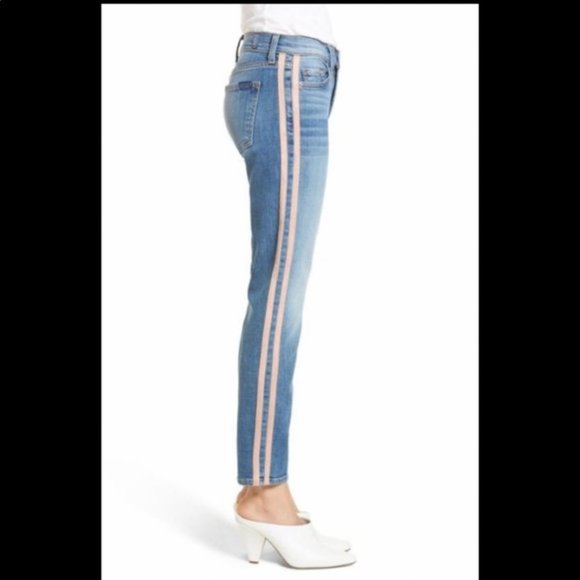 High waist ankle skinny with pink frill strip - NWT - Picture 6 of 6